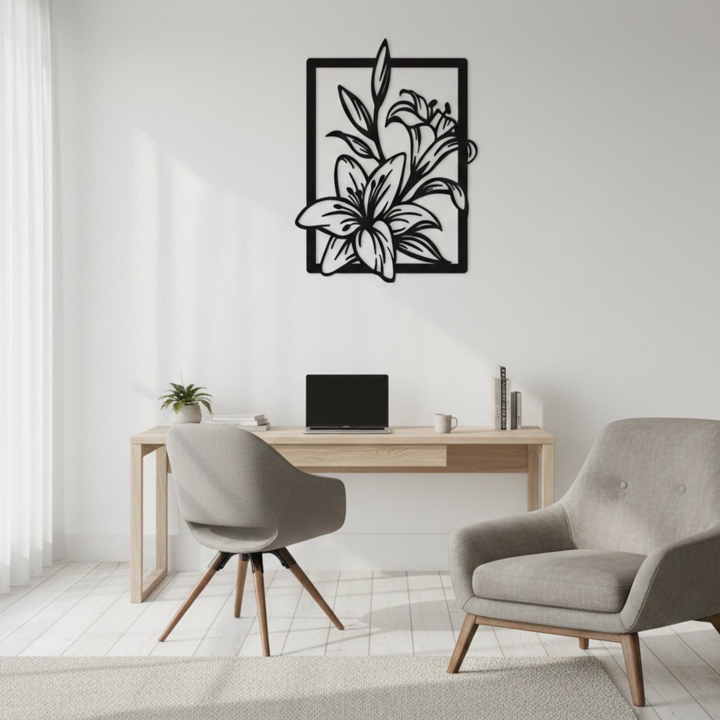 Minimal Floral Frame Wall Decor