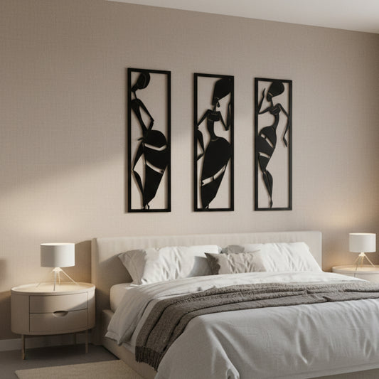 Abstract Human Form Wall Art – Set of 3