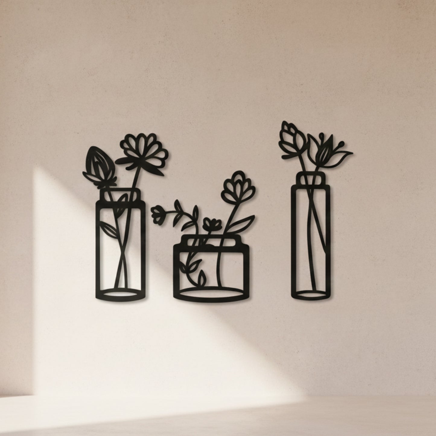 Floral Vase Wall Art Set