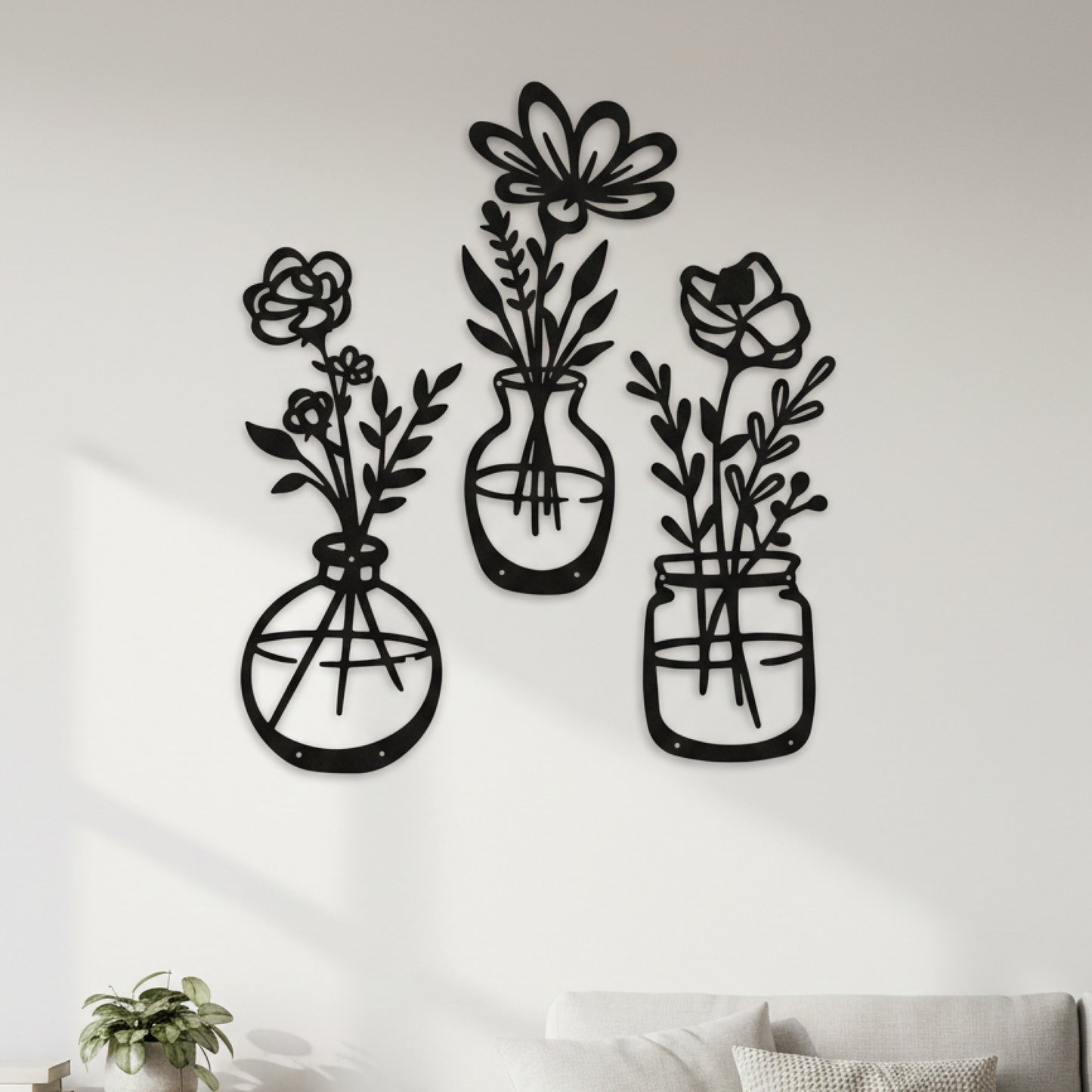 Floral Vase Wall Art (Set of 3)