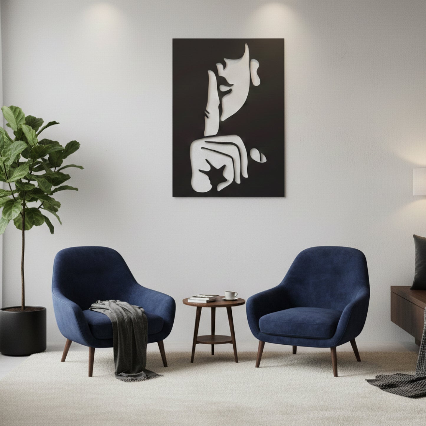 Abstract Face & Hand Wall Decor