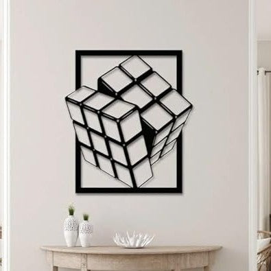 Geometric Cube Illusion Wall Art