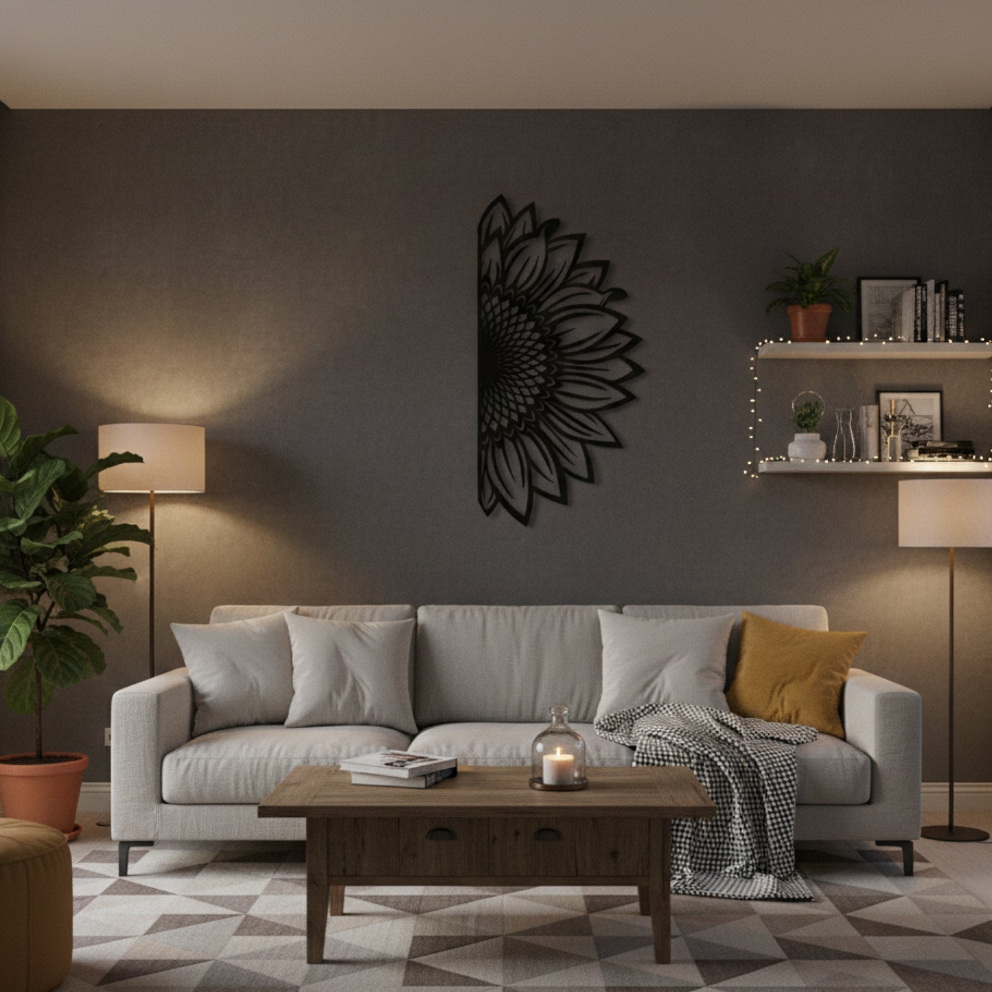 Half Bloom Floral Wall Decor