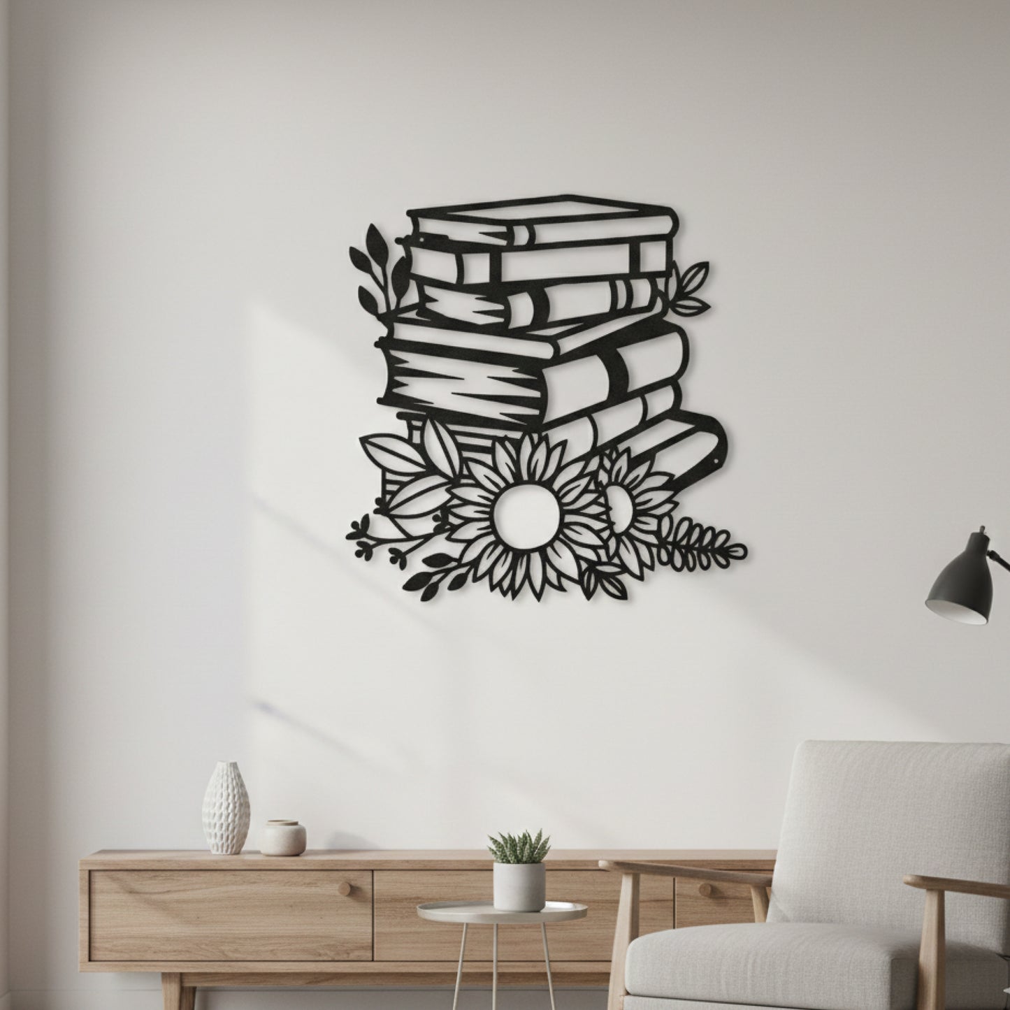 Books & Floral Wall Art