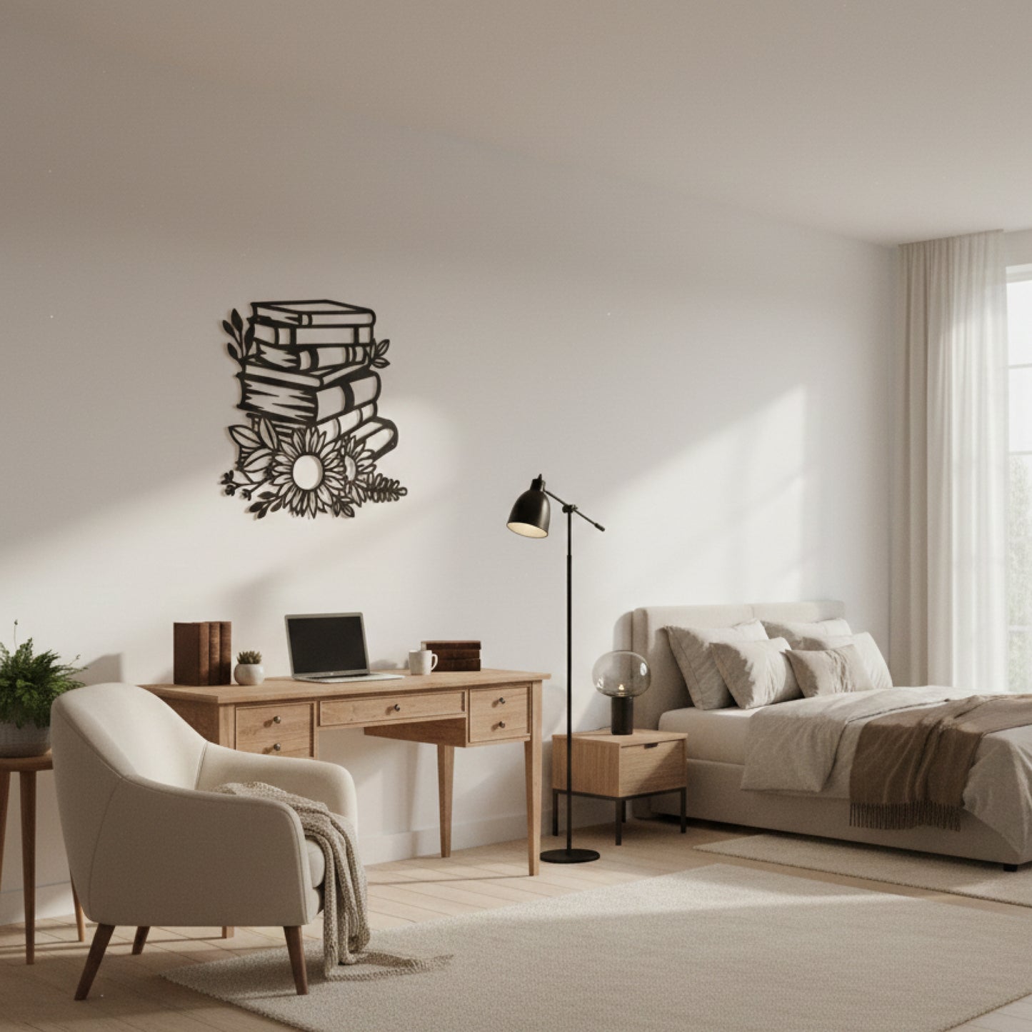 Books & Floral Wall Art