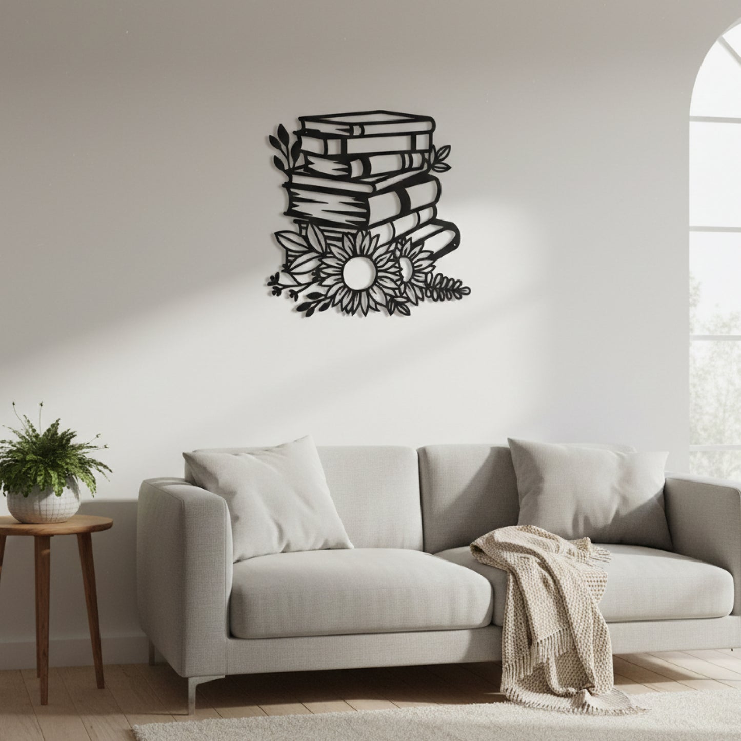 Books & Floral Wall Art