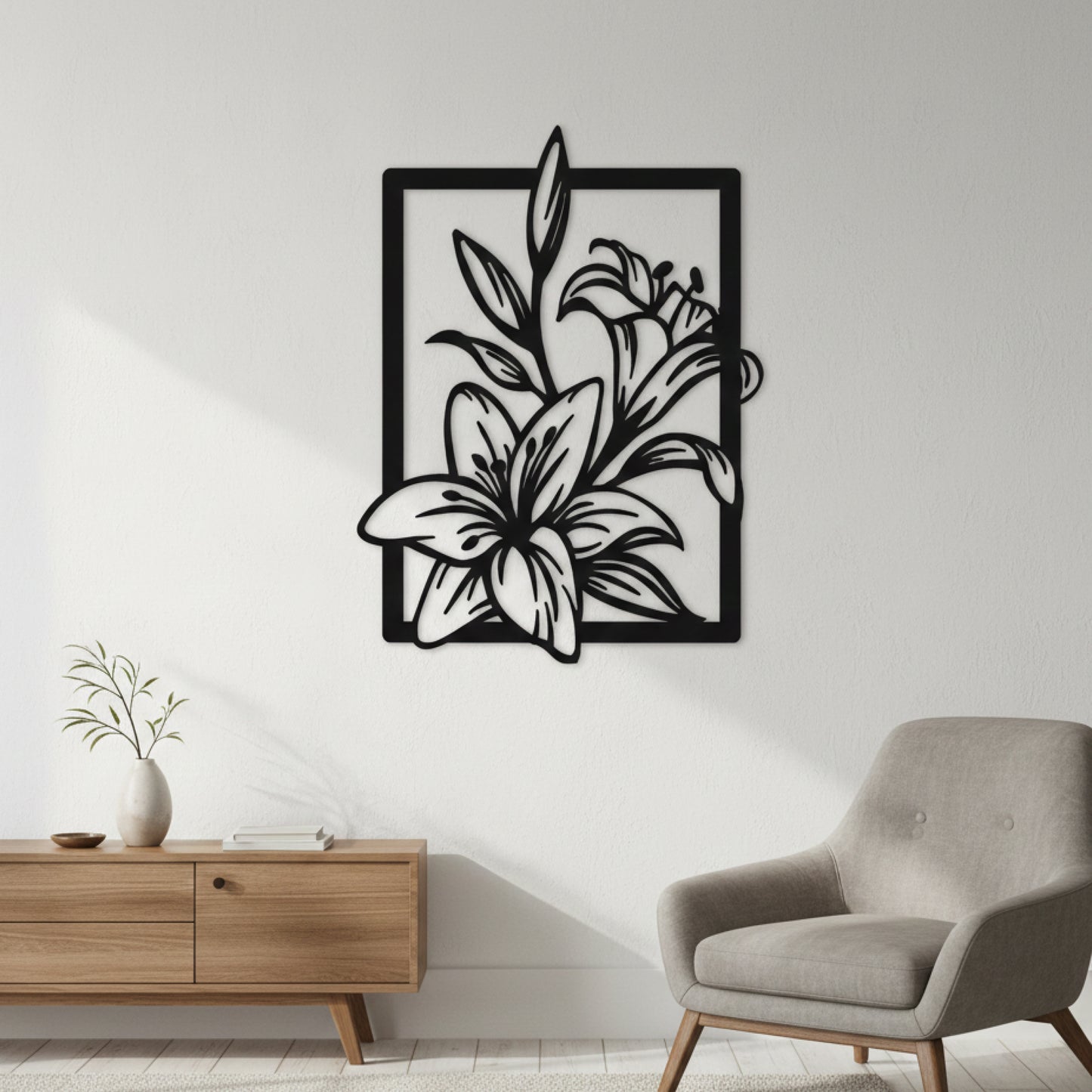Minimal Floral Frame Wall Decor