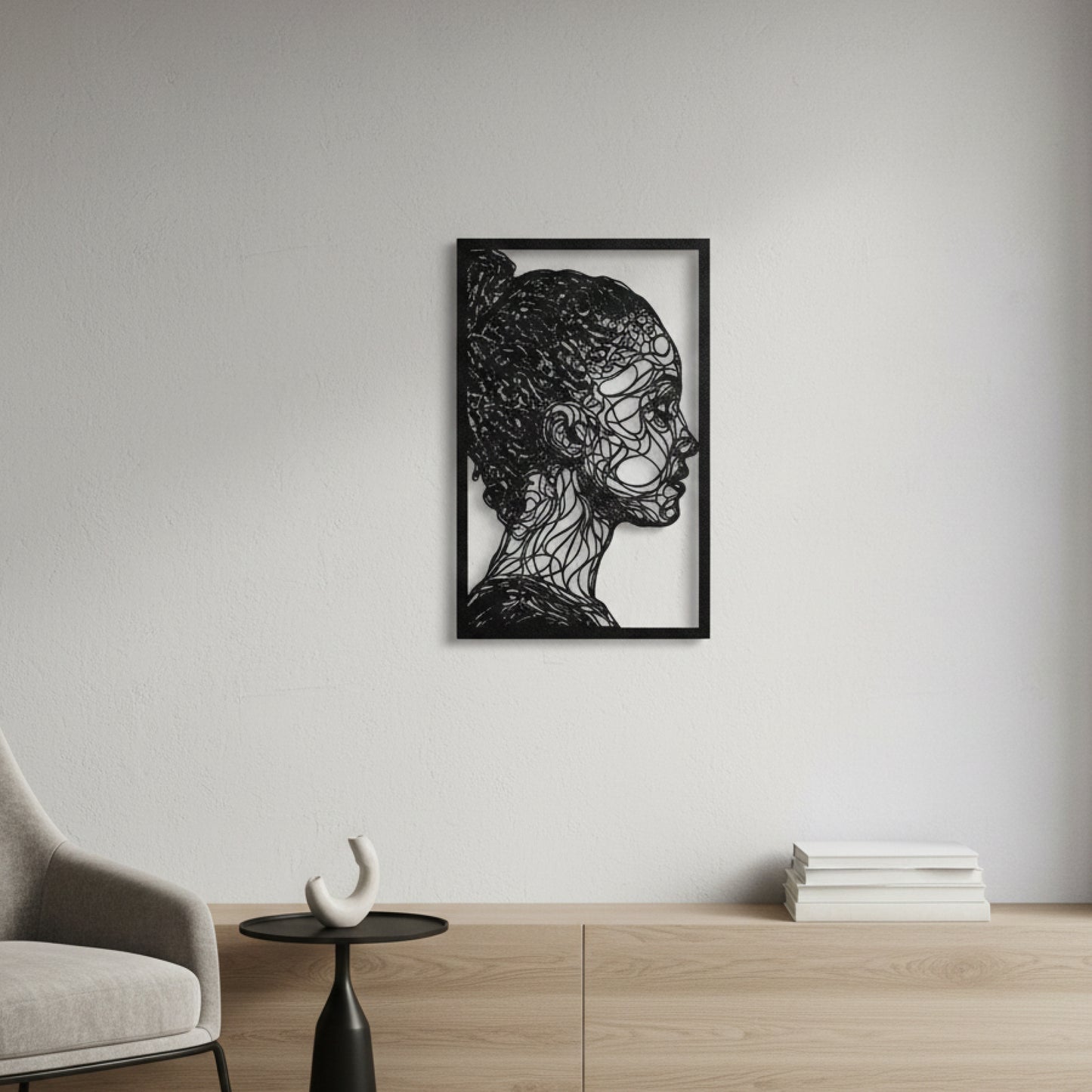 Abstract Face Line Art