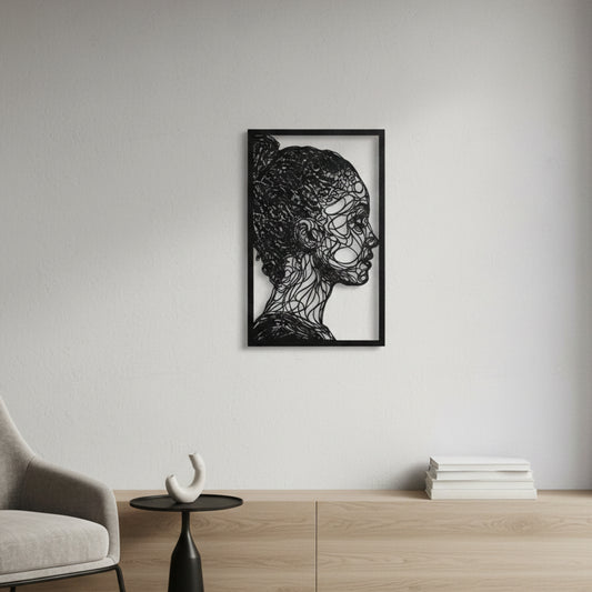 Abstract Face Line Art