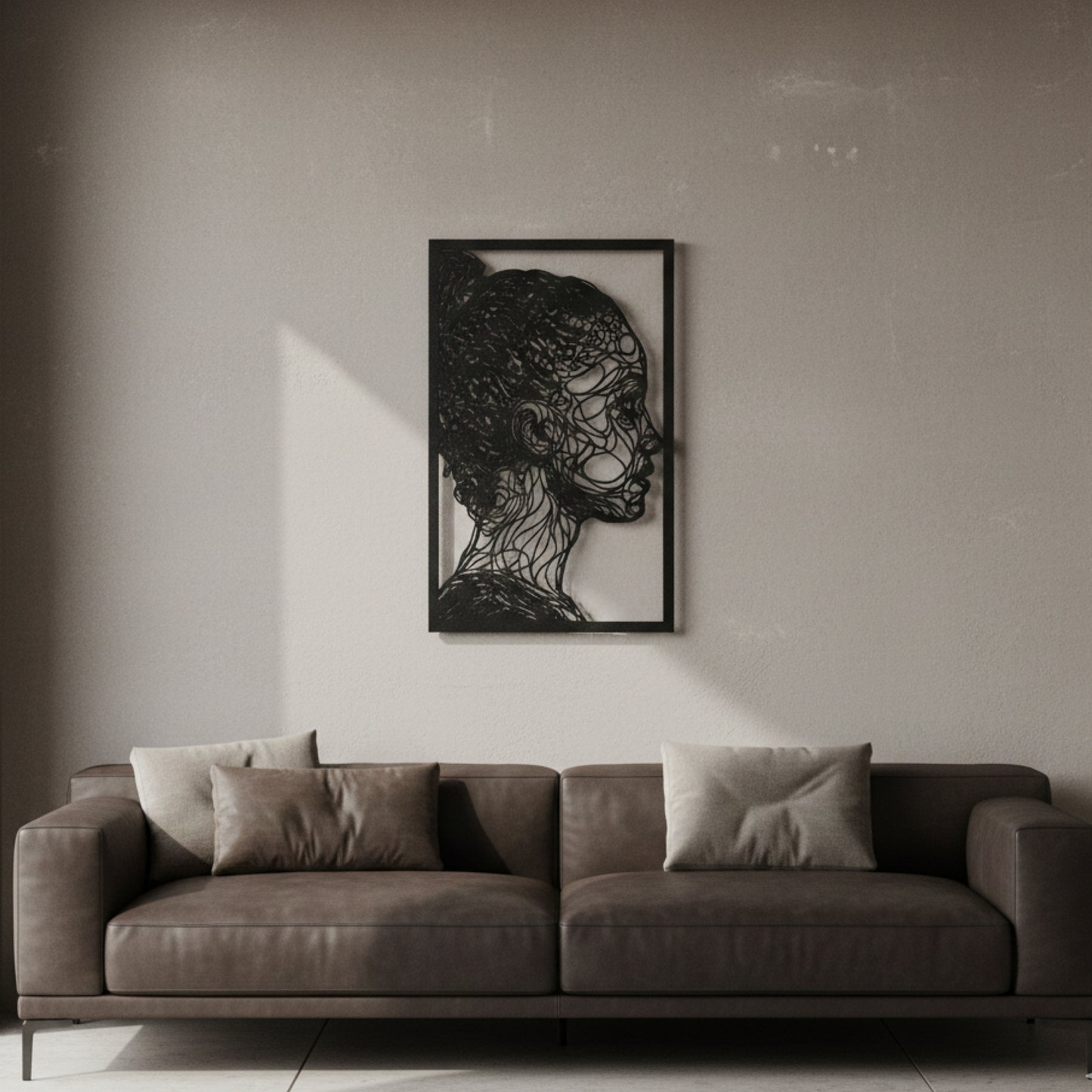 Abstract Face Line Art