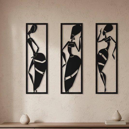 Abstract Human Form Wall Art – Set of 3