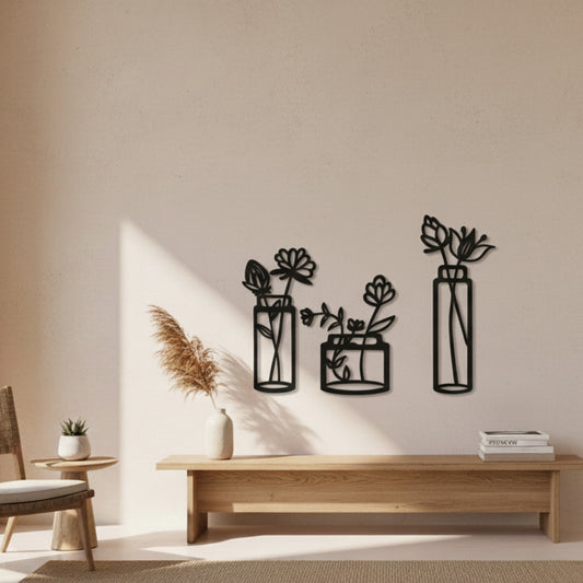 Floral Vase Wall Art Set