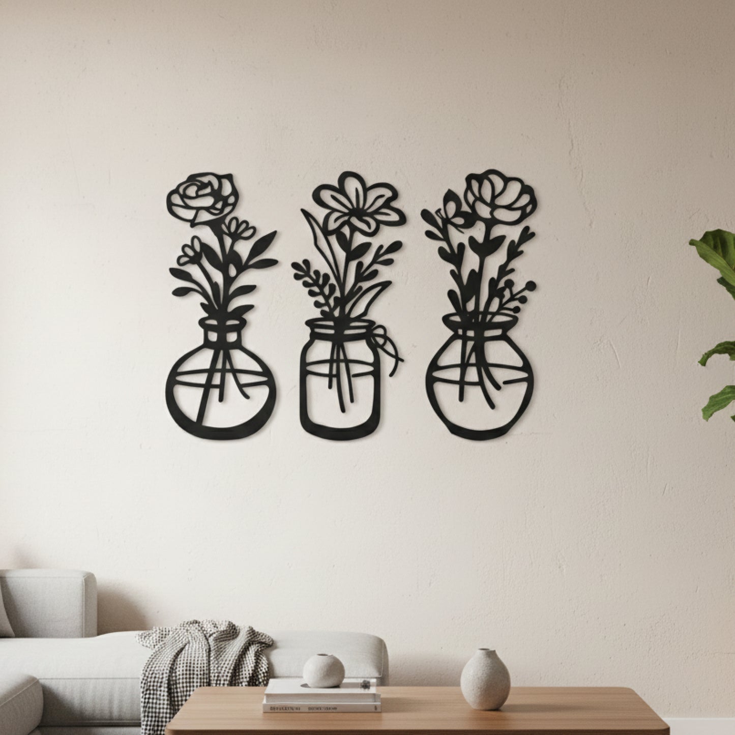 Floral Vase Wall Art (Set of 3)
