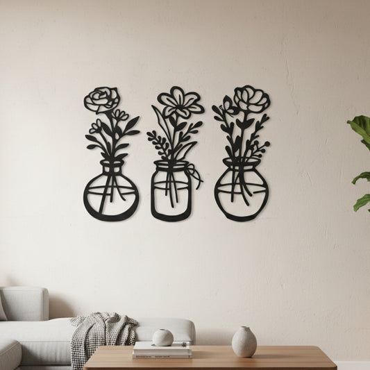 Floral Vase Wall Art (Set of 3)