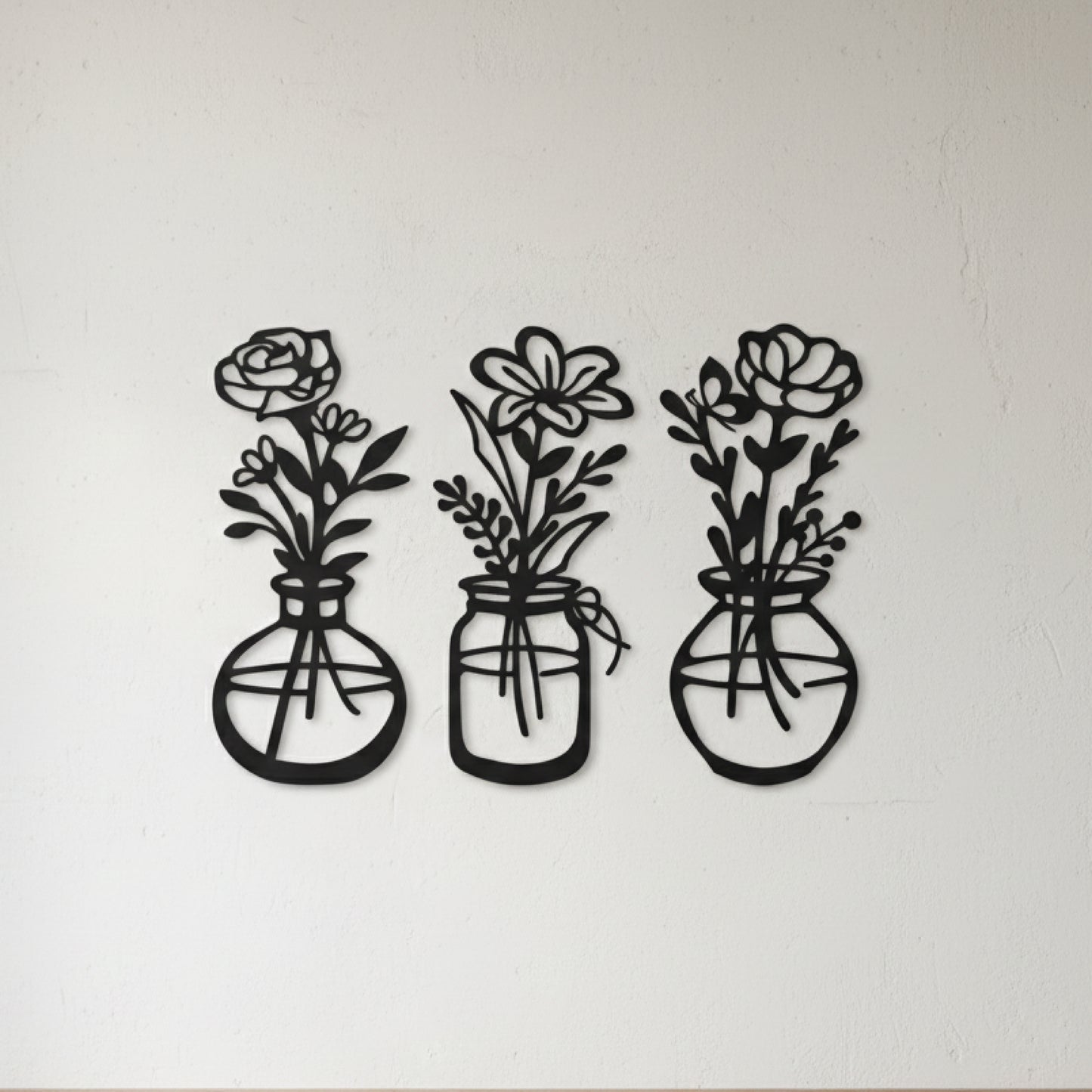 Floral Vase Wall Art (Set of 3)