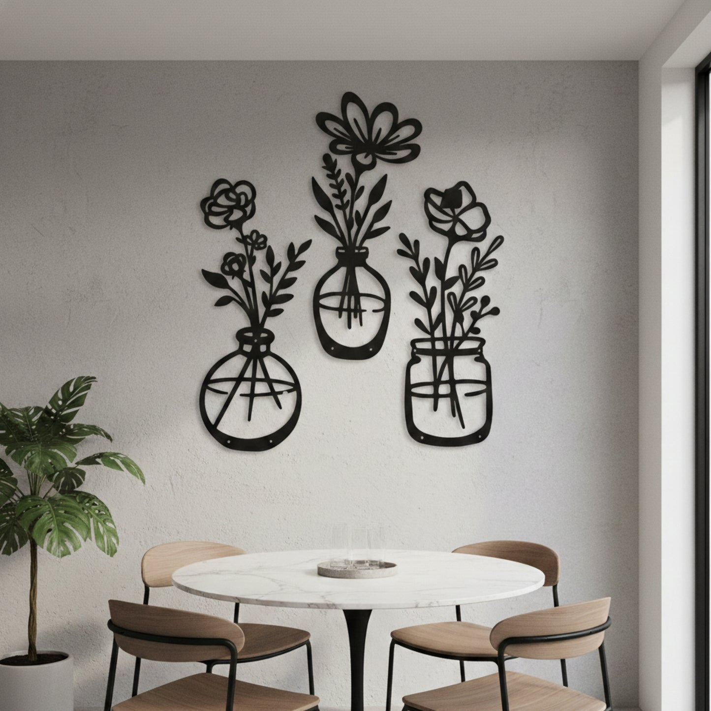 Floral Vase Wall Art (Set of 3)