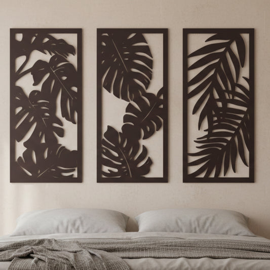Botanical Leaf Panel Wall Art (Set of 3)