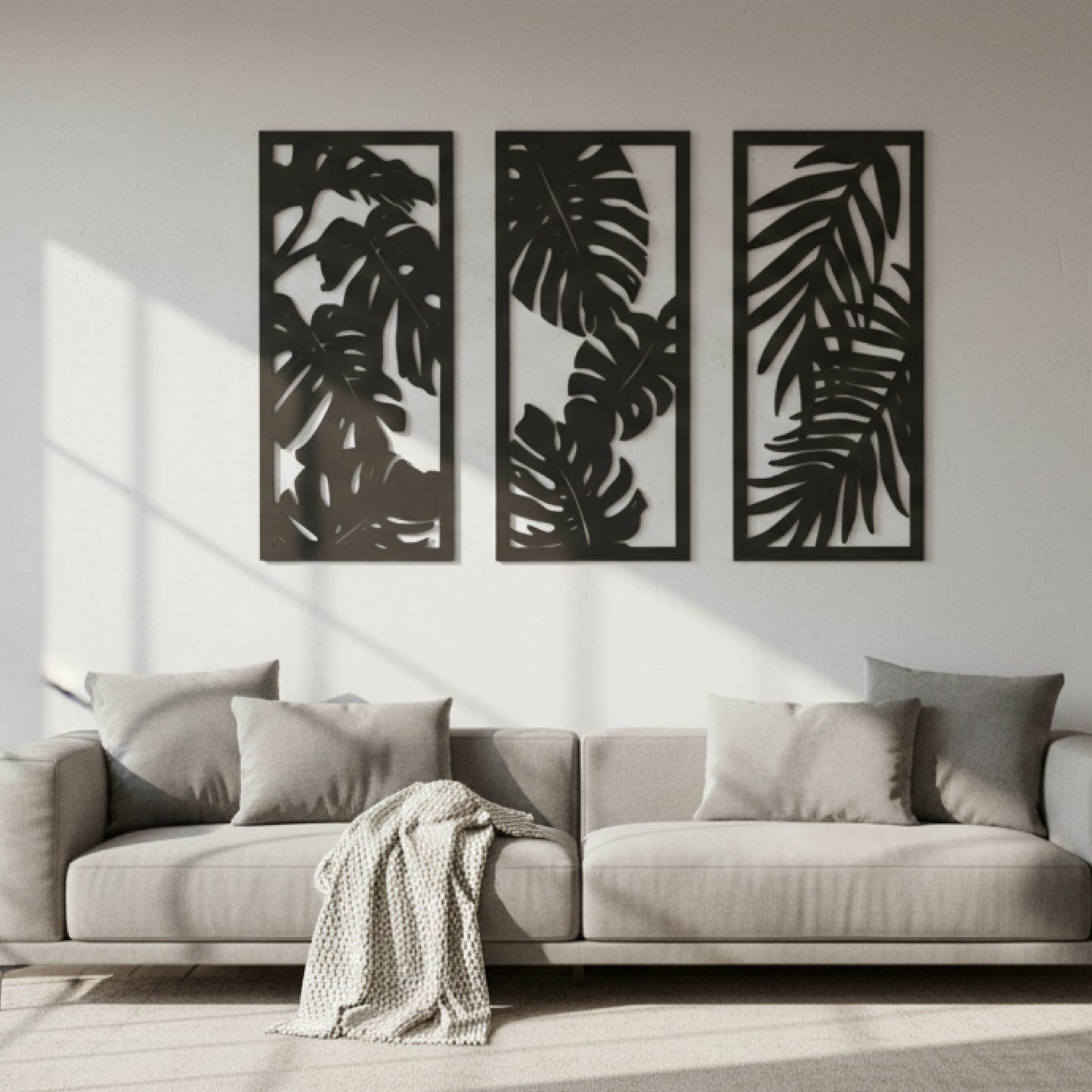 Botanical Leaf Panel Wall Art (Set of 3)