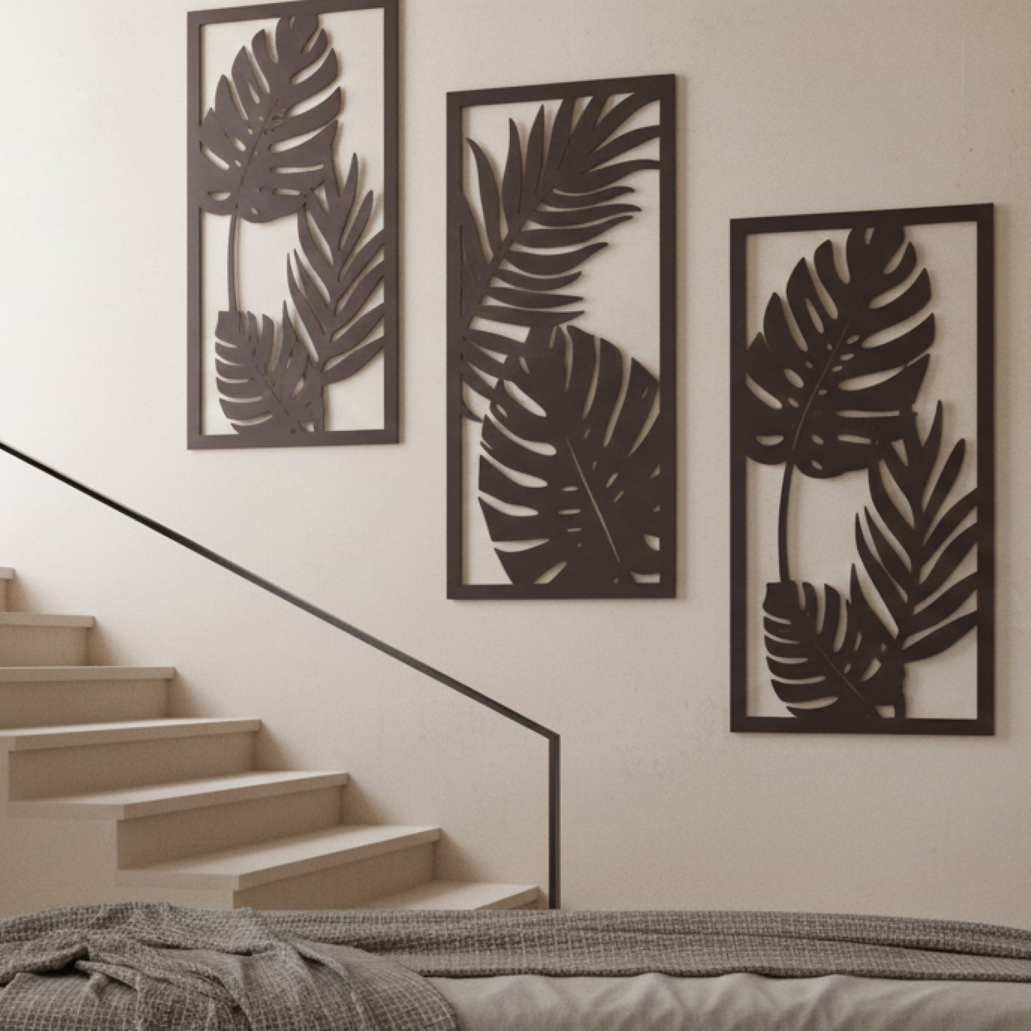 Botanical Leaf Panel Wall Art (Set of 3)