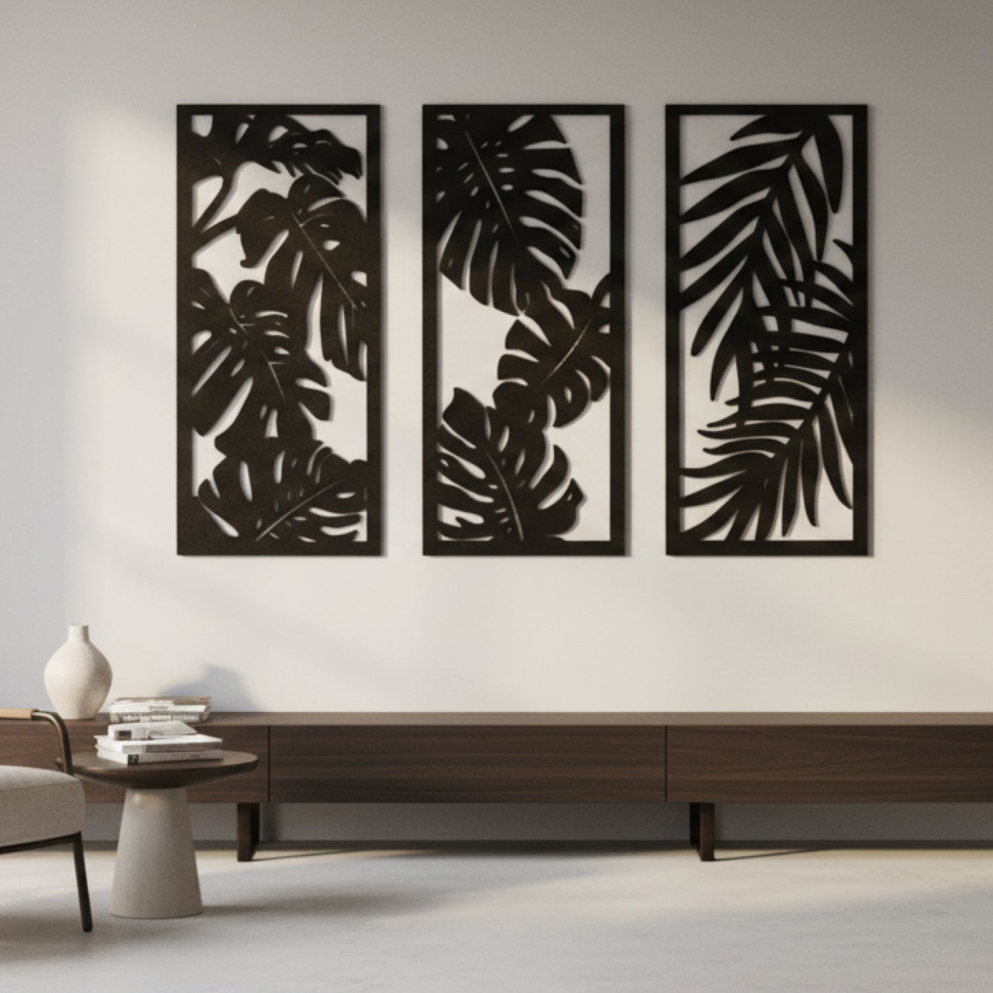 Botanical Leaf Panel Wall Art (Set of 3)
