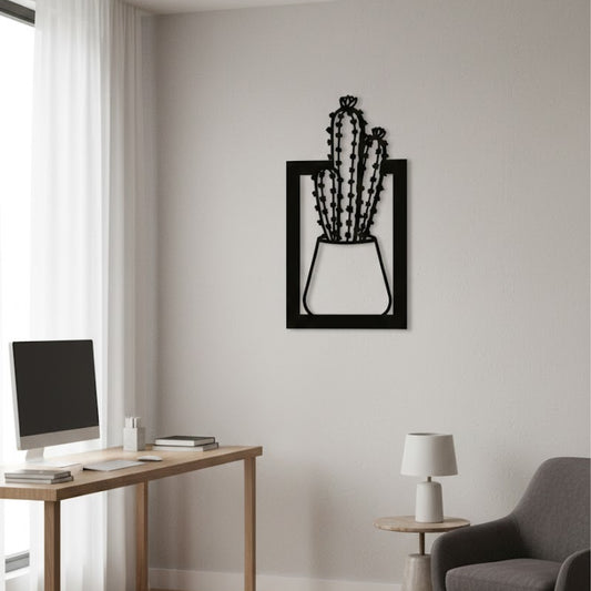 Minimal Cactus Frame Wall Decor