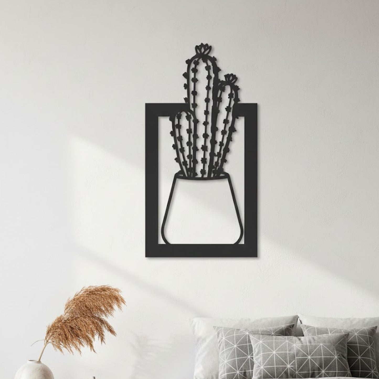 Minimal Cactus Frame Wall Decor