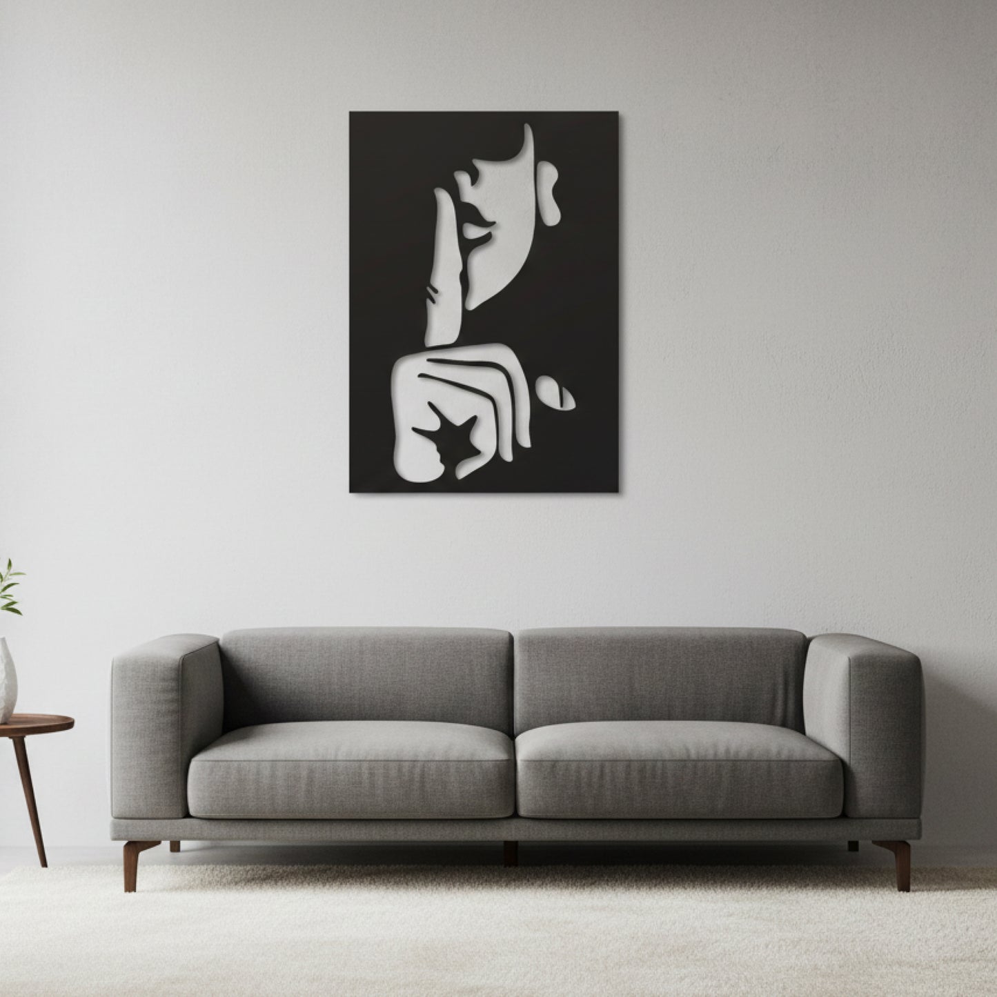 Abstract Face & Hand Wall Decor
