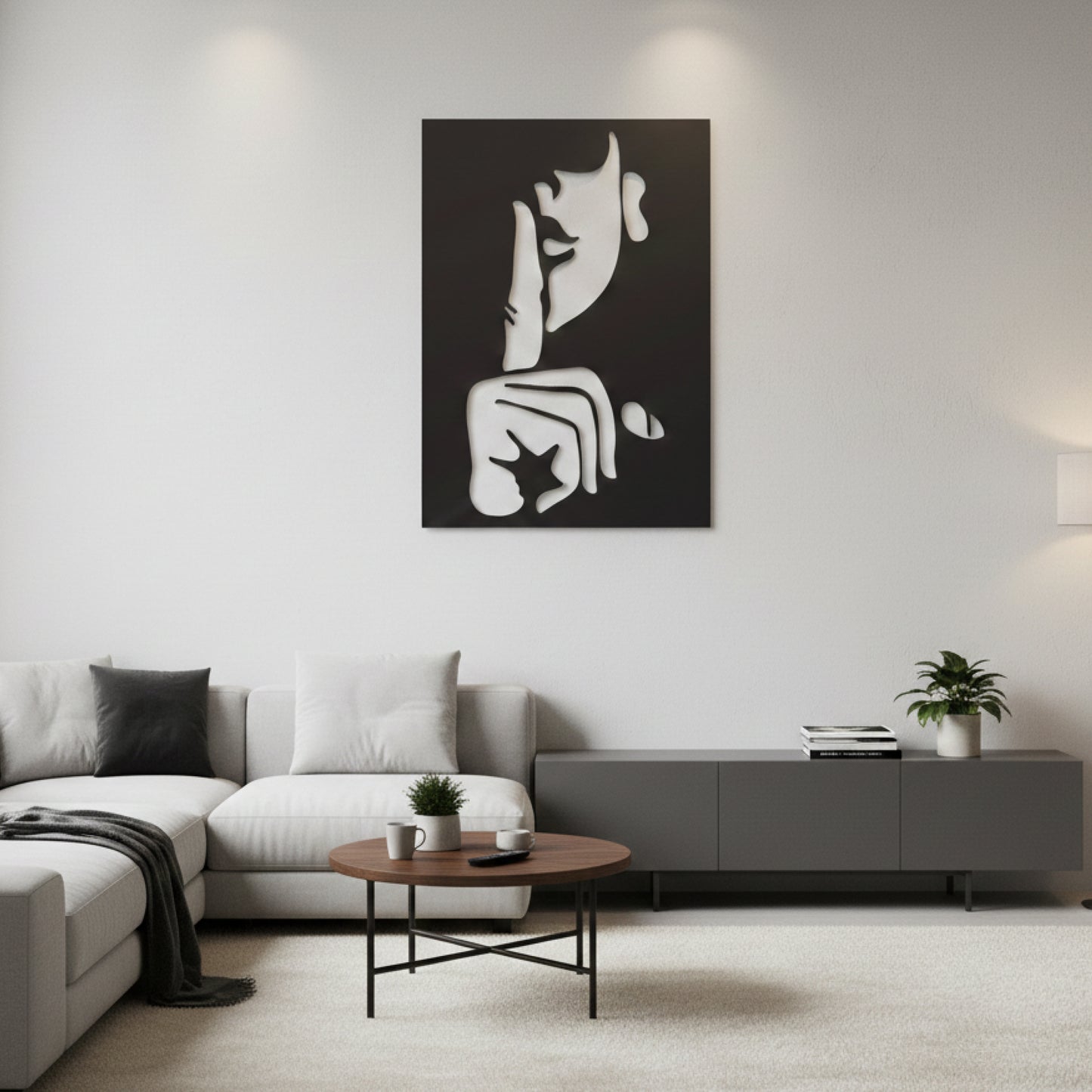 Abstract Face & Hand Wall Decor
